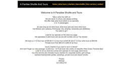 Desktop Screenshot of aparadiseshuttleandtours.com